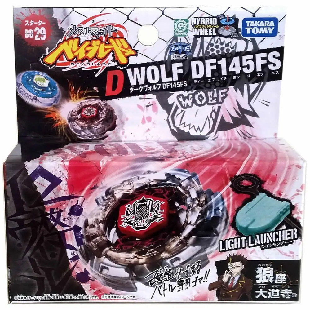 

TAKARA TOMY BEYBLADE METAL FUSION BB-29 Dark Wolf DF145FS + LAUNCHER RARE