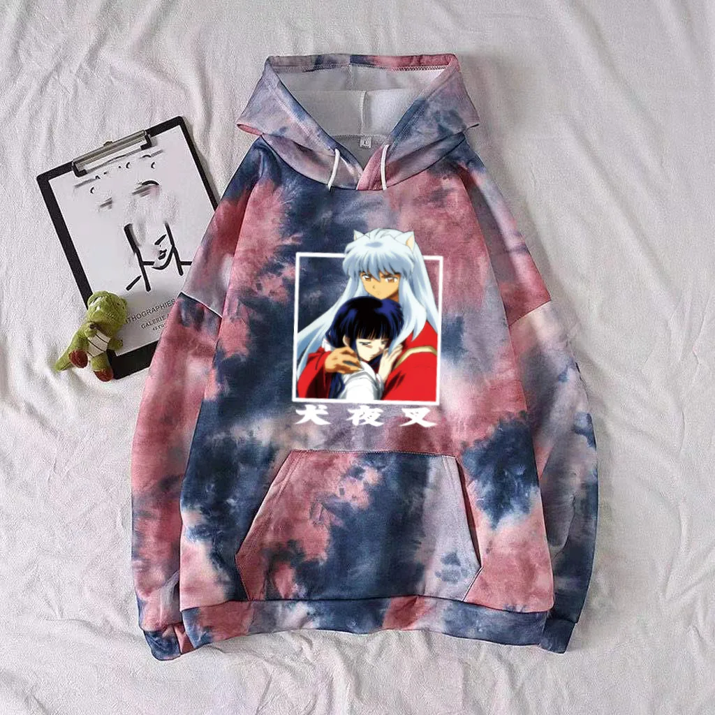 

Anime InuYasha Hoodie Pullovers Tops Long Sleeve Tie-dye Uniex Cloth