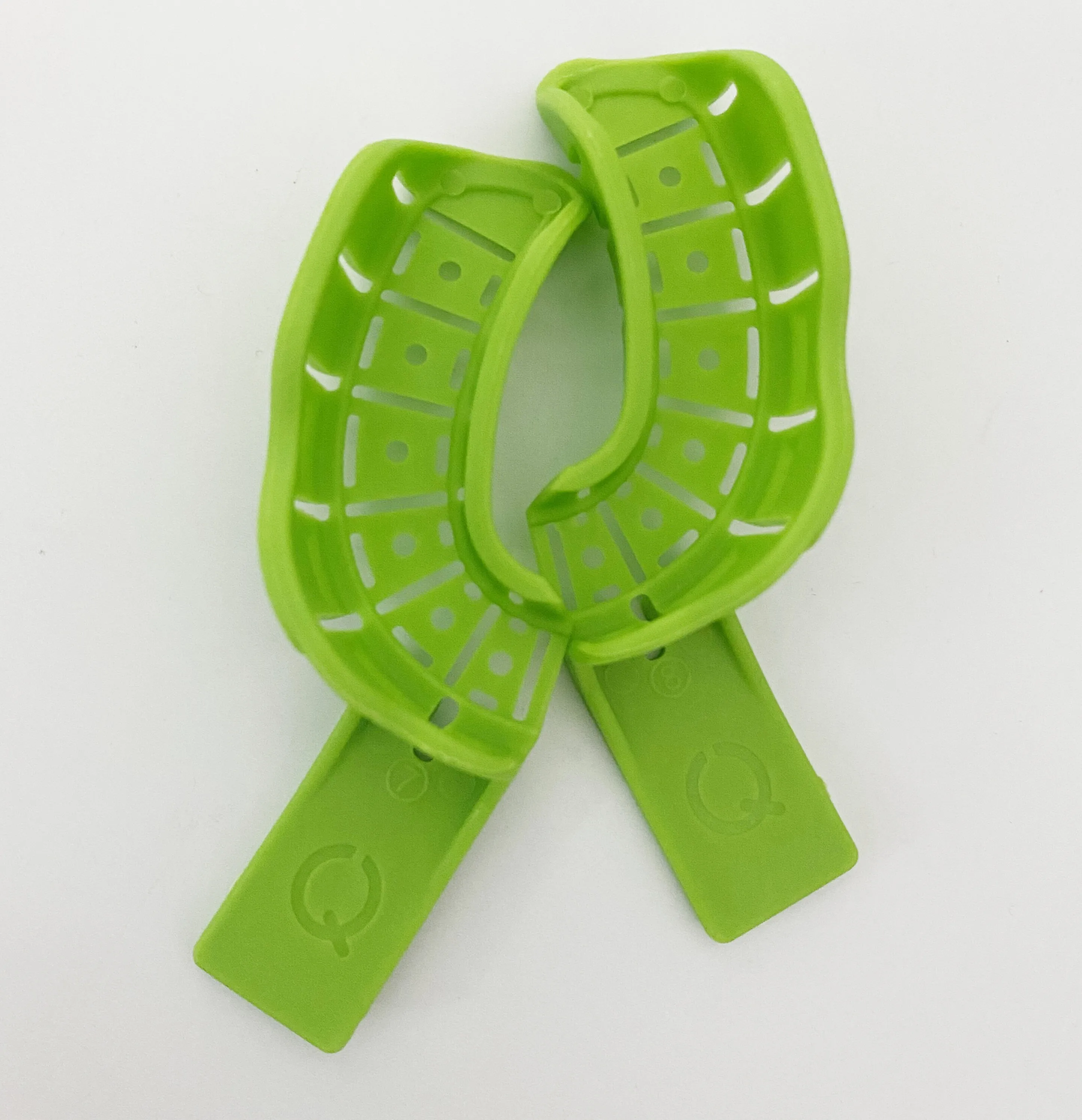 

10Pcs Dental Impression Tray ​Quadrant Trays Green 134℃ Open Hole Implant Orthodontic Inlay Onlay Light Body Heavy 2pcs/pair