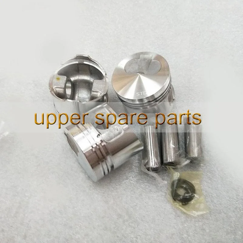 

3 Sets STD Piston Set (Clip & Pin) W Rings for Yanmar 3TN66 3TN66C 3TN66L Engine