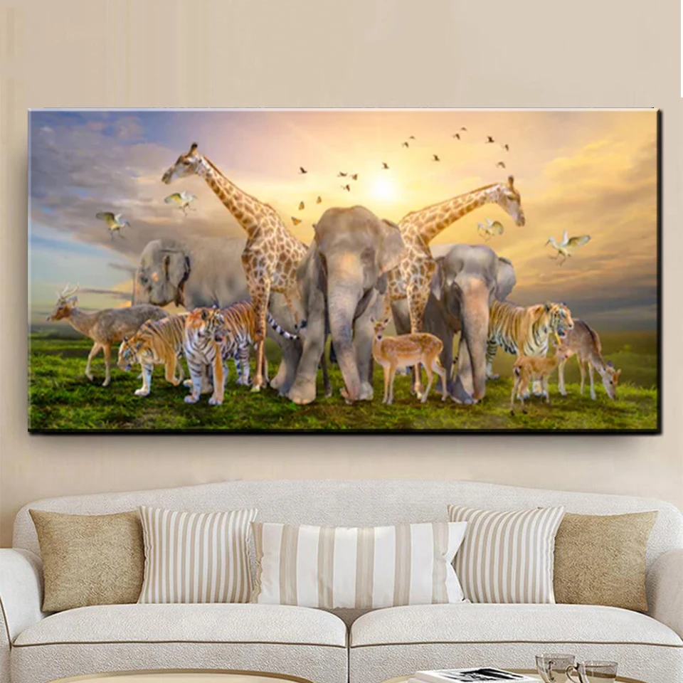 

Алмазная мозаика, слон, Лев, леопард, жираф, алмазная вышивка 5D, алмазная живопись своими руками, полная квадратная, круглая