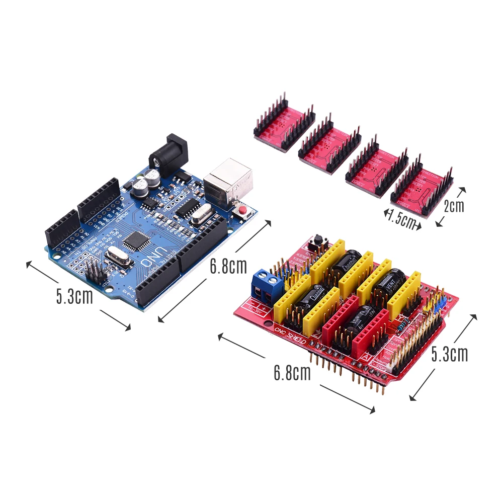 Aibecy 3D Printer Accessories CNC Shield Board A4988 Driver Kit With Heat Sink For Arduino Engraver Parts | Компьютеры и офис