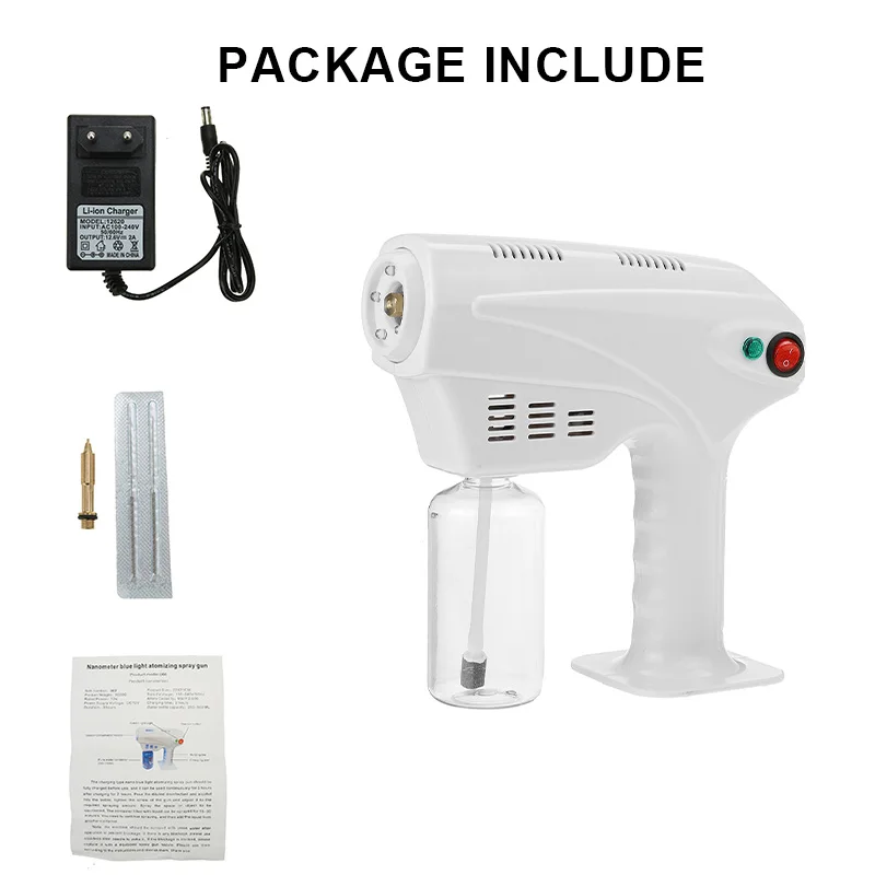 

1200W 500ml Wireless Sprayer Machine Blue Light Nano Steam Spray Gun Disinfection Atomization Disinfection Fog Machine 110-240V