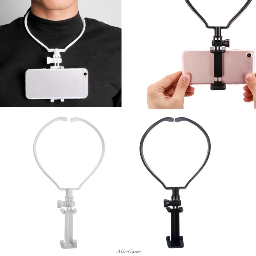 

Hands-Free Phone Stand Wearable Hang On Neck Holder Mount Kit For iPhone Samsung Action Camera Camcorder POV