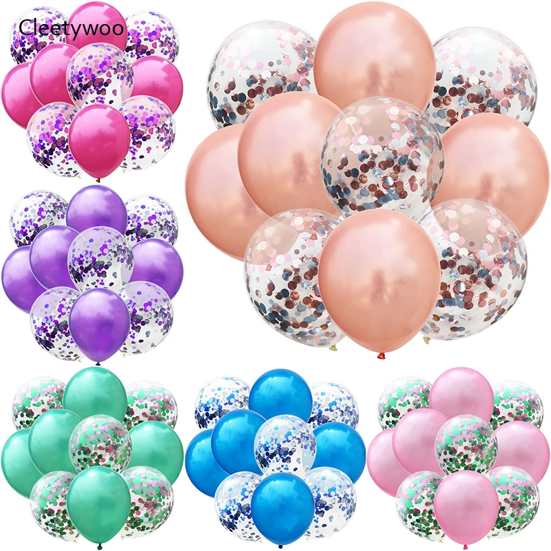 

10 шт мульти воздушный шар "Конфетти" Happy День рождения воздушные шары из розового золота баллоны с гелием для мальчиков и девочек детского дн...