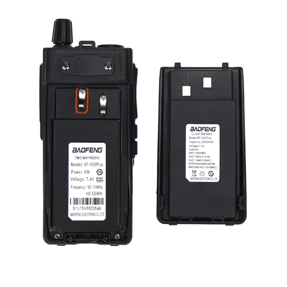 Новая рация Baofeng BF-A55 Plus Двухдиапазонная VHF/UHF 136-174/400-520 МГц 8 Вт мощность передачи