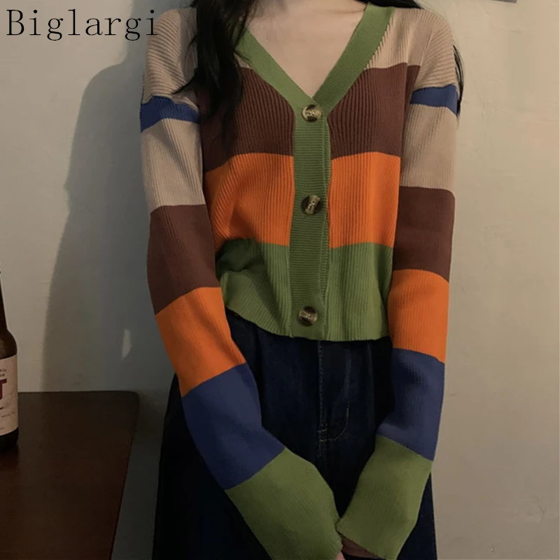 

Женский вязаный кардиган, Повседневный свитер в Корейском стиле, весна-осень 2021