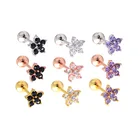 Корейские циркониевые серьги с цветочным мотивом, женские маленькие серьги-гвоздики из титановой стали, модные ювелирные изделия, серьги cc