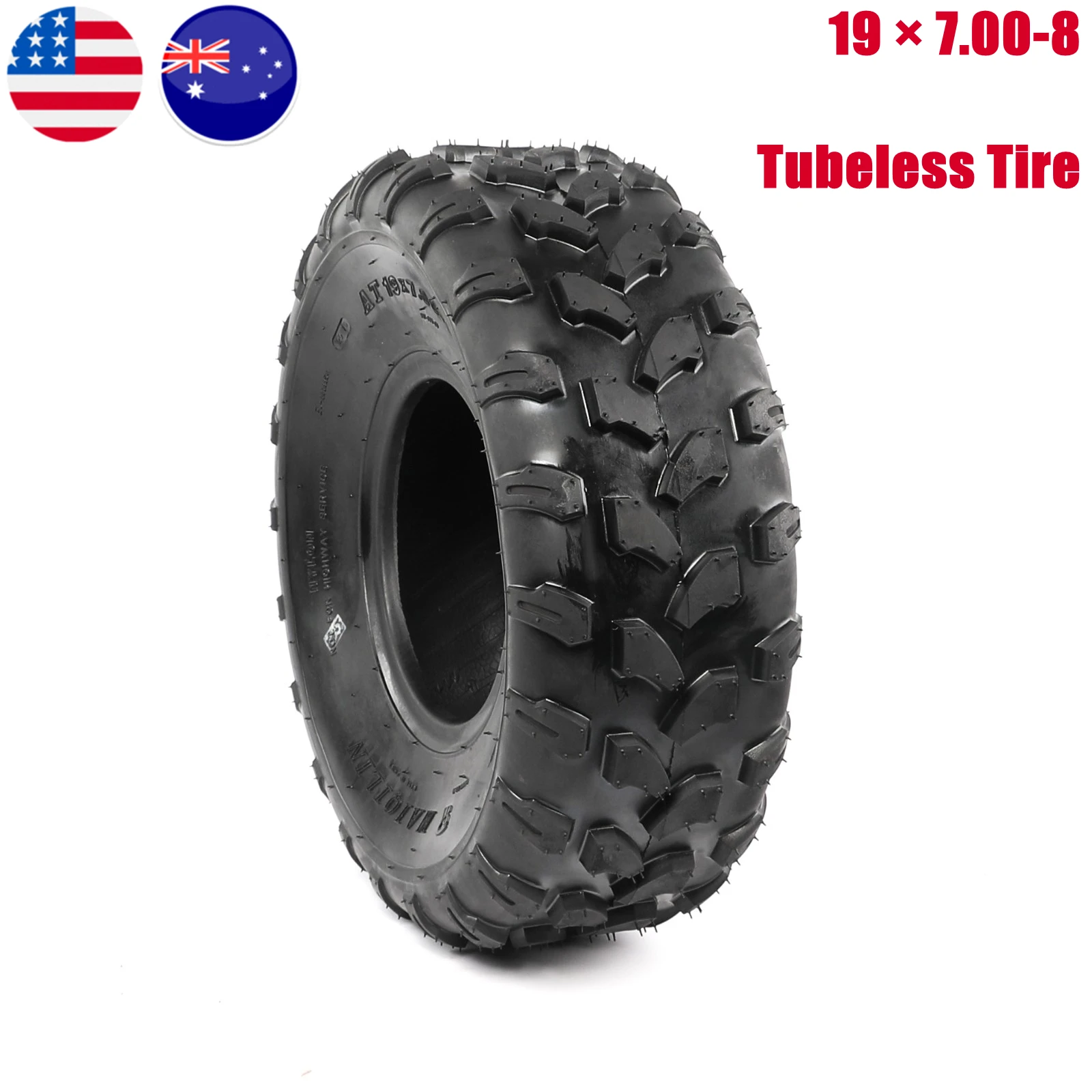 

TDPRO мотоциклетные Motorcorss аксессуары для шин 19 × 7,00-8 задний/задняя бескамерных шин для косилки Go Kart скутер Quad багги