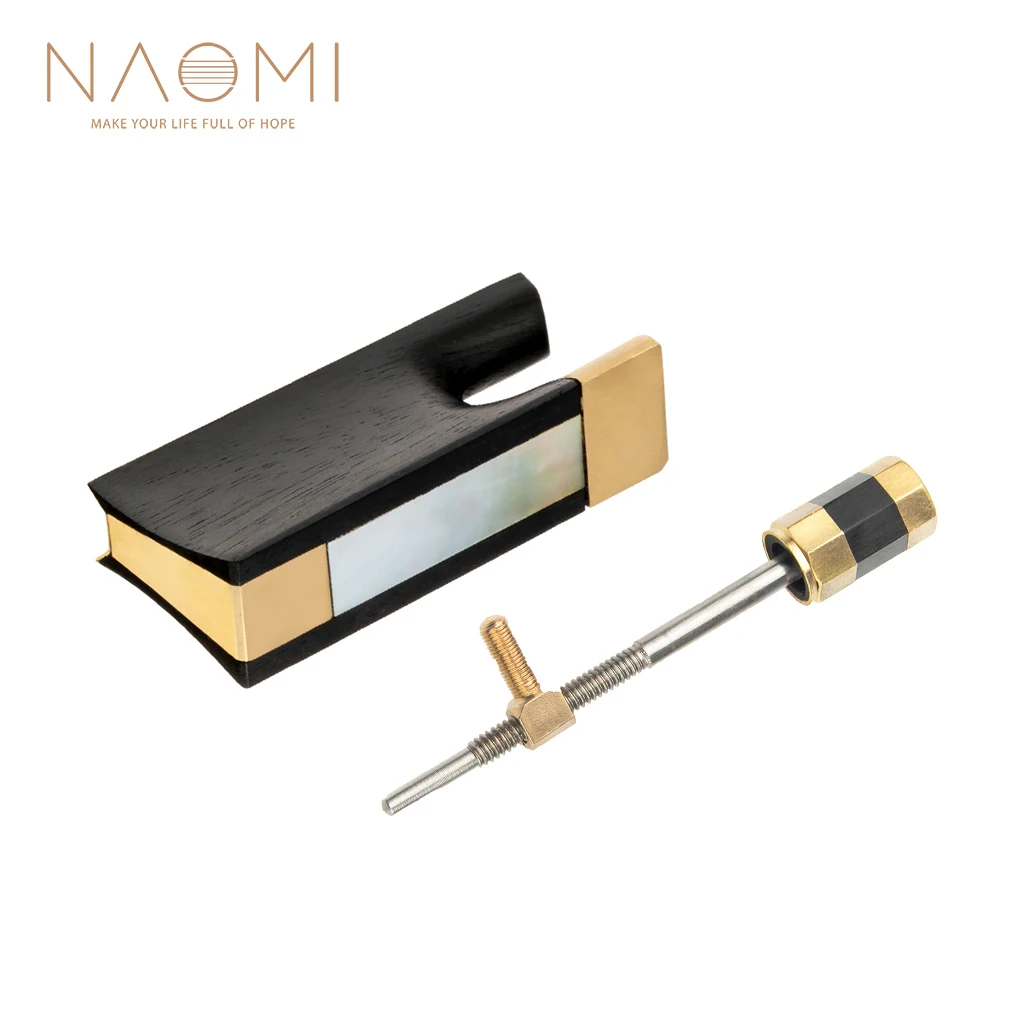 

NAOMI Ebony Frog Golden-plated Full Lined w/ Bow Buttons Eyelets& Screws For 4/4 Violin Fiddle Bow Parts Accessories