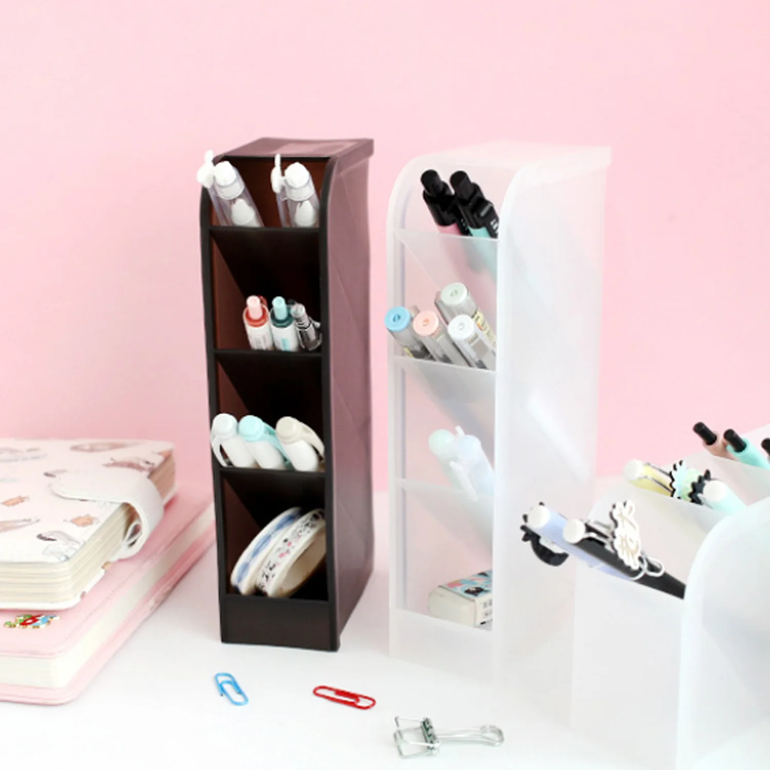 Настольная коробка для хранения с 4 отделениями чехол домашняя всякая косметика