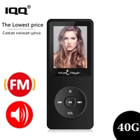 iqq new version ultrathin mp3 player x02 built in 40g and speakers can play 80h lossless portable walkman with radio fm record