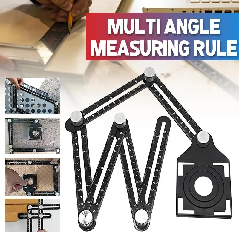 Aluminium Alloy Angle Finder Measuring Ruler Universal Tile Hole Multi Angle Measuring Ruler Angle Ruler Finder Template Tool