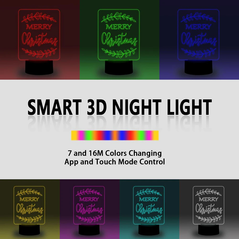3D Smarts ночник подсветка Иллюзия светодиоды лампа 7 цветов затемнения приложение
