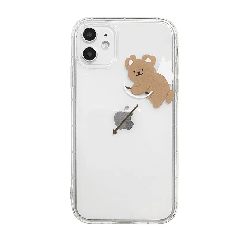 

2021 Heavy Duty Protection Cartoon Fun Cupid Bear Case For iPhone 12 12min 12Pro 11 11PROMAX 11PRO 7 8 7Plus 8Plus X XS XSMAX XR