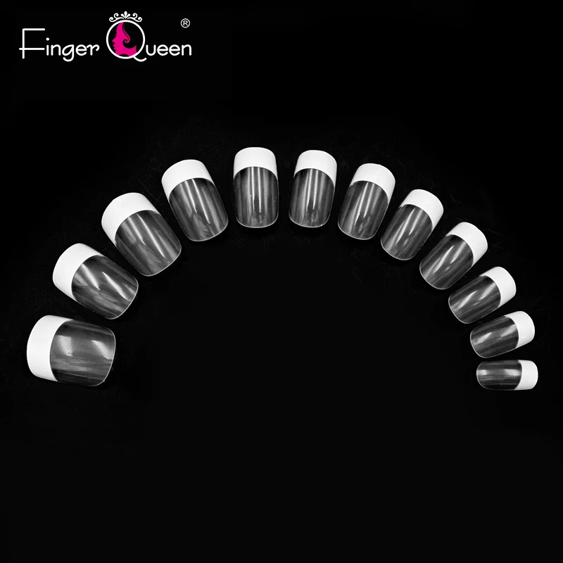 Fingerqueen, 480 шт, накладные ногти, длинные балерины, полная половина французских акриловых кончиков для ногтей, квадратная головка, накладные ногти FQ907