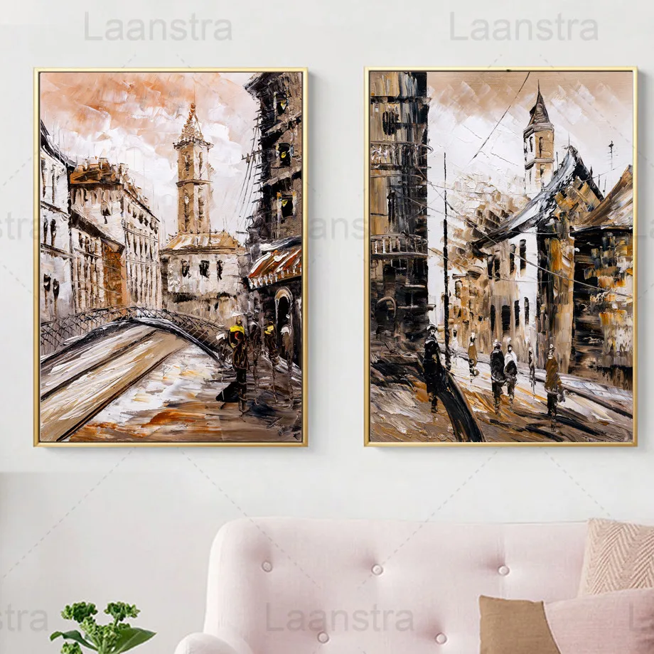 

Paris Street Decorative Painting Retro Feeling Living Room Wall Canvas Poster Paris Tower Bookstore Coffee Shop Decor Prints