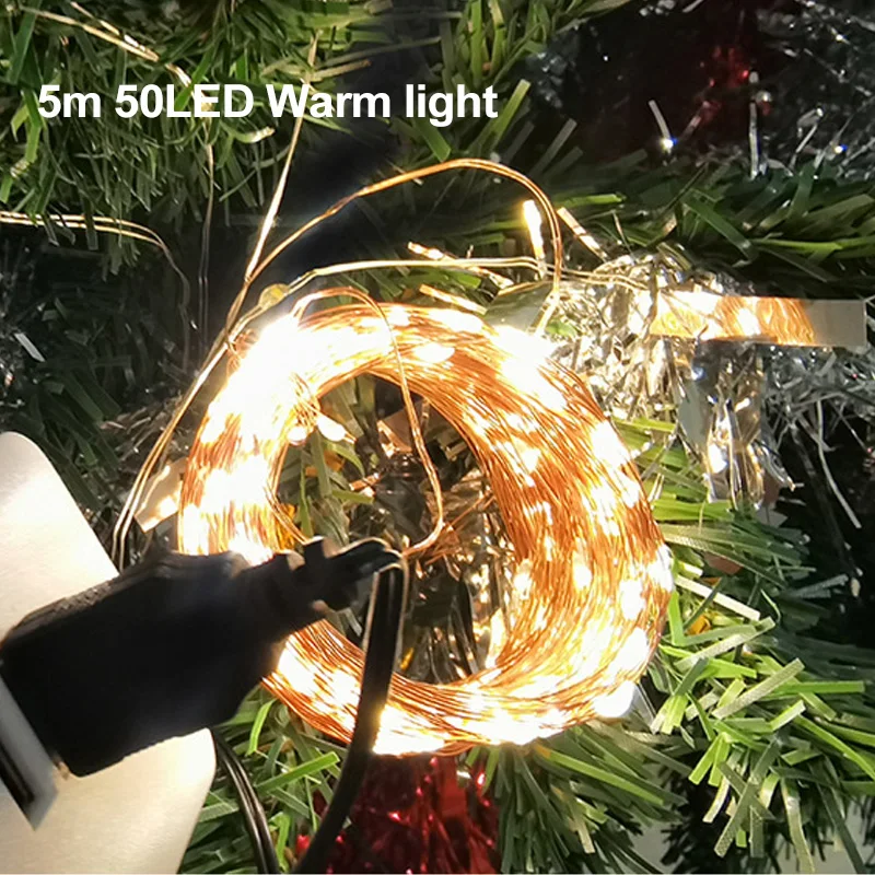 Светодиодсветильник гирлянсветильник с медным проводом 5 метров | Лампы и