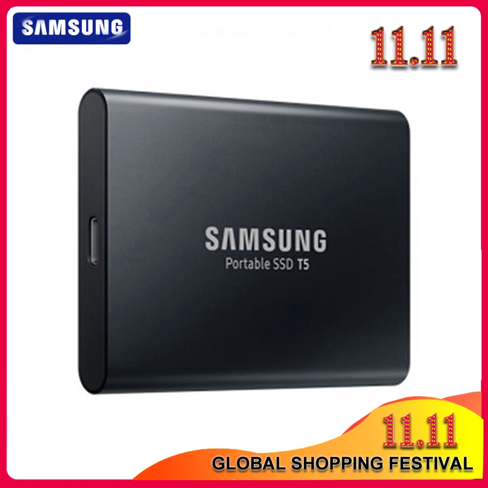 100% Samsung T5 портативный SSD 250 ГБ 500 1 ТБ 2 USB3.1 внешний твердотельный накопитель USB 3 Gen2 и