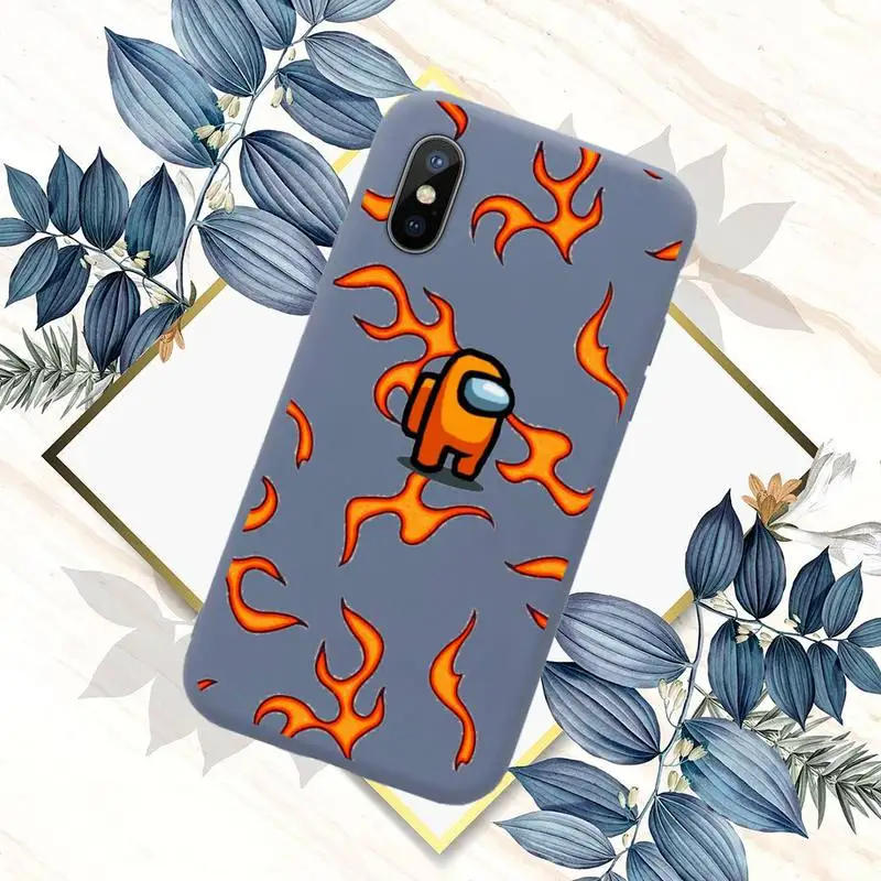 

Hot game Among us Phone Case Blue Color for iPhone 11 12 Mini Pro MAX