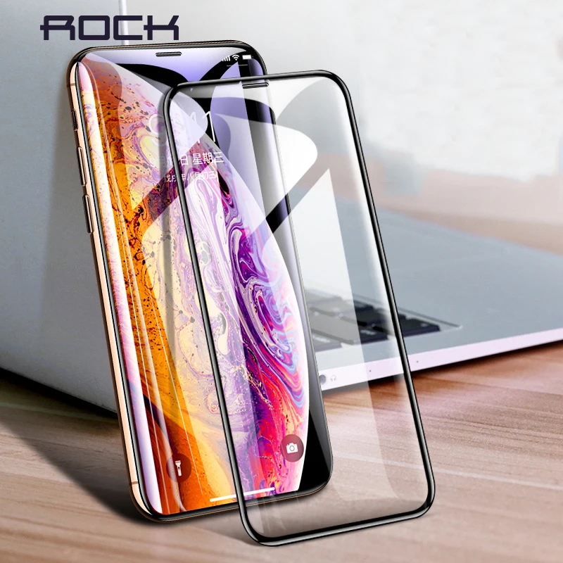 Рок 0 23 мм изогнутое закаленное стекло для iPhone XS Max анти-синий-легкий полный охват