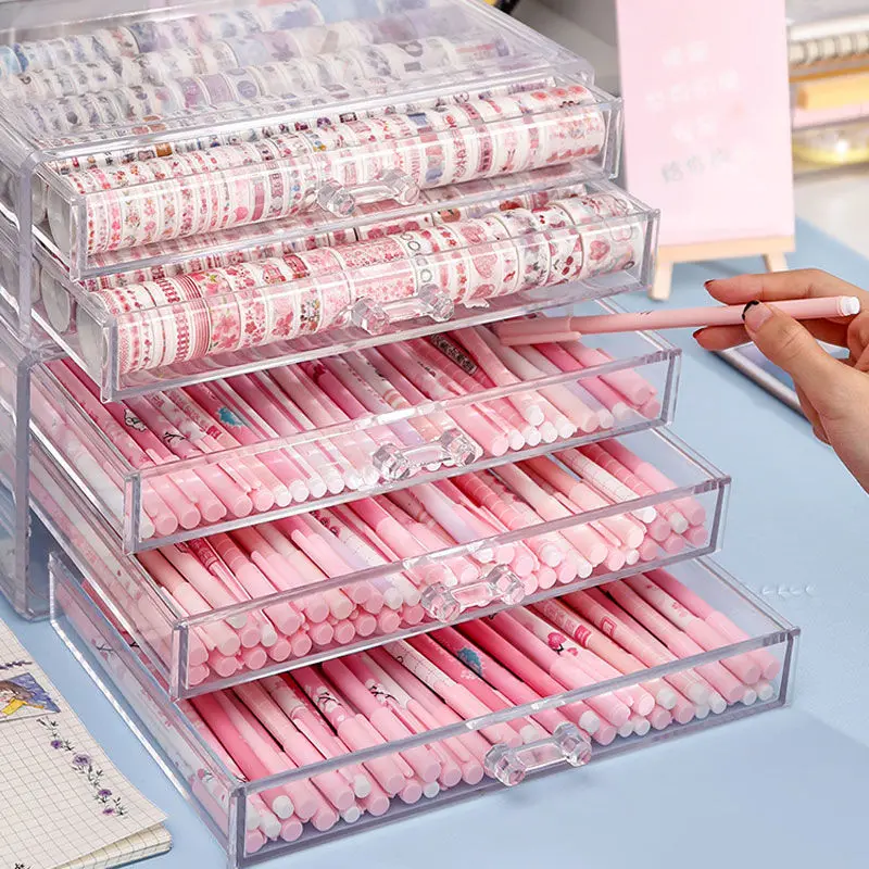 Organizer Cosmetic Storage Box Lipstick Holder Jewelry Pen Stationery Drawer Transparent Acrylic | Дом и сад