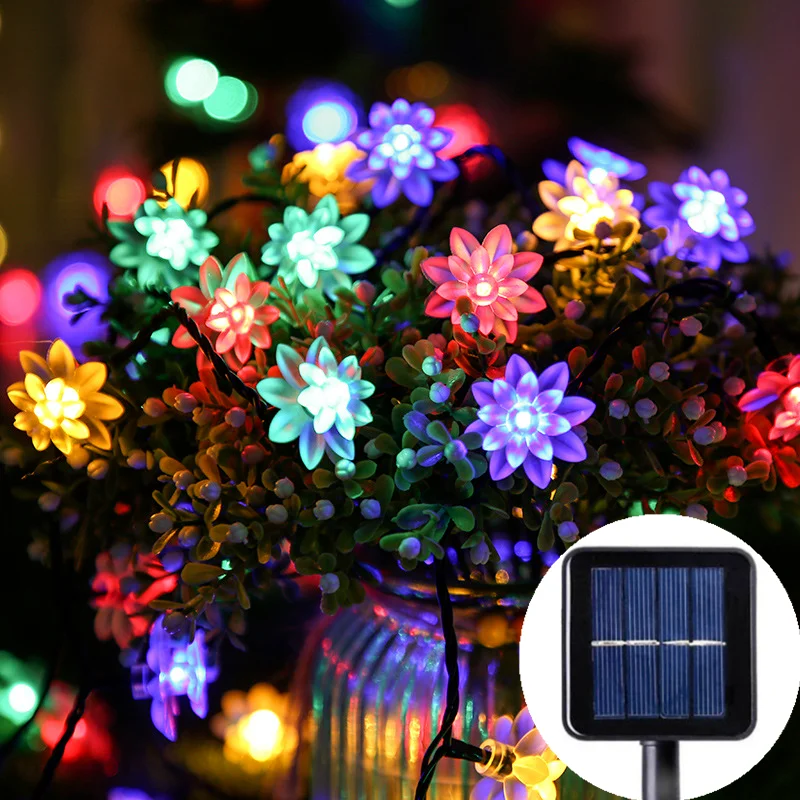 

Christmas Decorations Lotus Outdoor Solar Lights String Christmas Garland 2022 New Year Xmas Navidad Christmas Tree Decorations