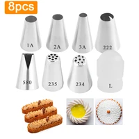 8pcs cream pastry nozzles for cream icing piping nozzles cake decoration tips leaf tulip rose cake nozzles tips confectionery