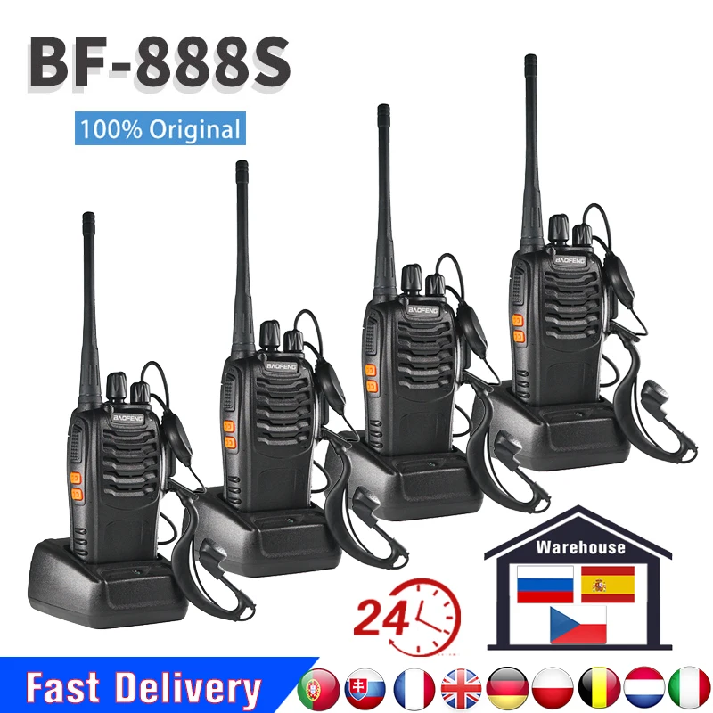 2/4 шт. Оригинальный Baofeng BF 888S иди и болтай Walkie Talkie “иди 5 Вт 6 км UHF 400 470 МГц
