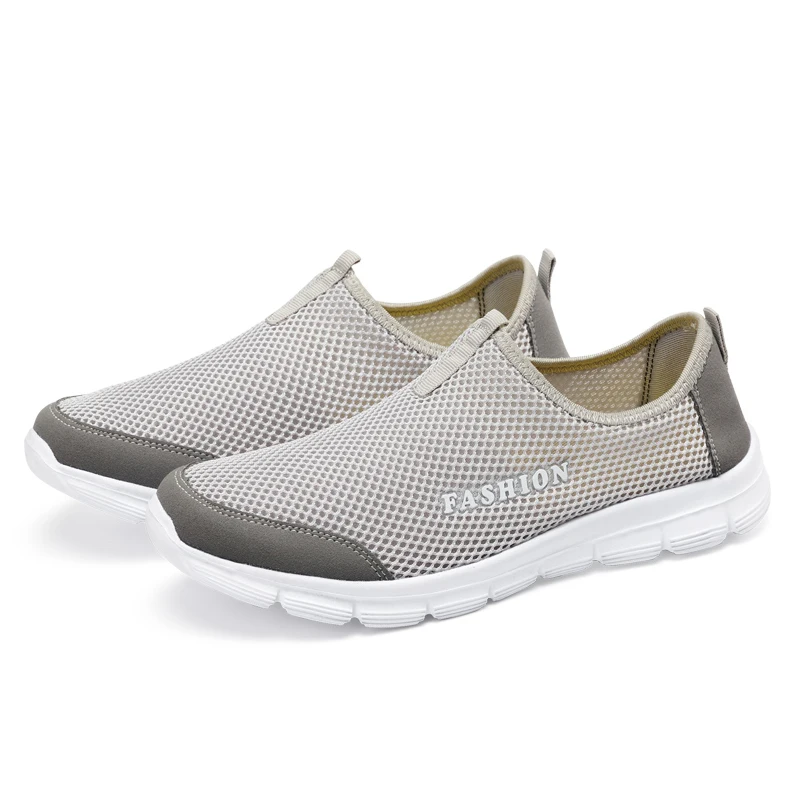 FEVRAL 2021 Summer Sneakers For Men Breathable Mesh Shoes High Quality Fashion Casual Lightweight Slip-on Flats | Обувь