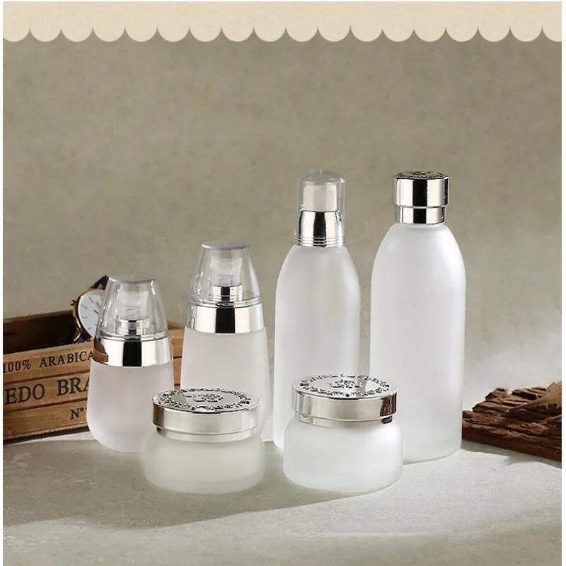 10 шт. портативные Стеклянные Белые матовые дорожные бутылки для макияжа винтовой