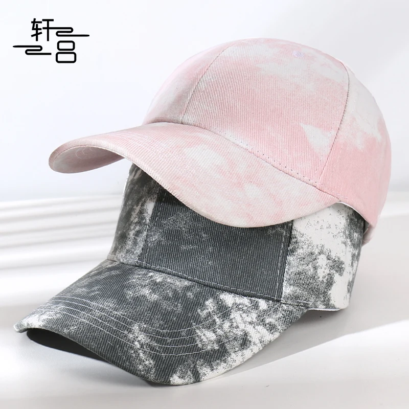

New Hats Fashion Tie Dyed Color Ventilation Baseball Cap Women Simple Leisure Sunscreen Duck Tongue Hat шапка Chapeau