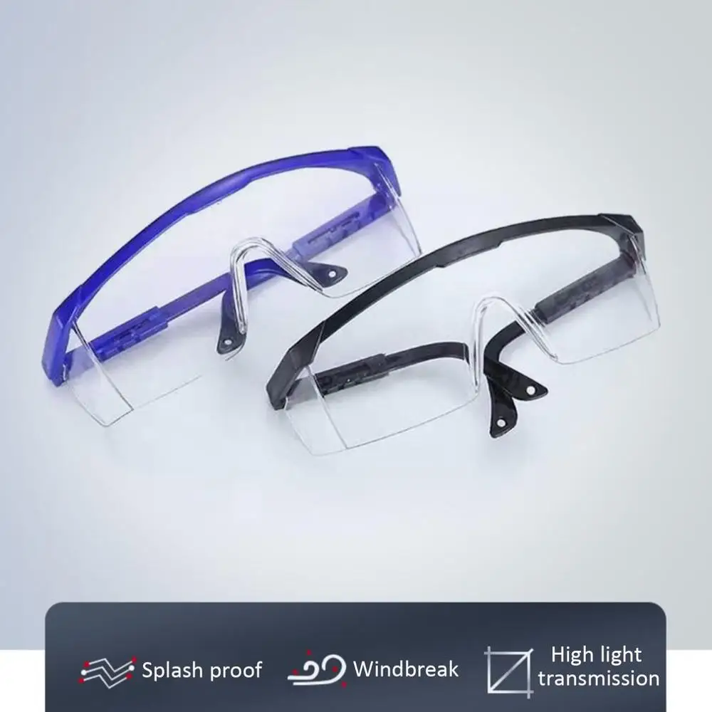 

2020 New Safety Glasses Lab Eye Protection Protective Eyewear Clear Lens Workplace Safety Goggles Anti-dust Supplies