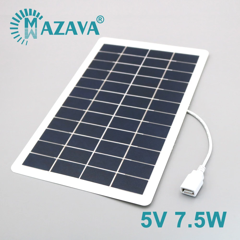 

7.5W USB Solar Panel 1500mA 7.5 W 5 V Portable Solar Charger Pane Climbing Fast Charger Travel DIY Solar Charger Generator