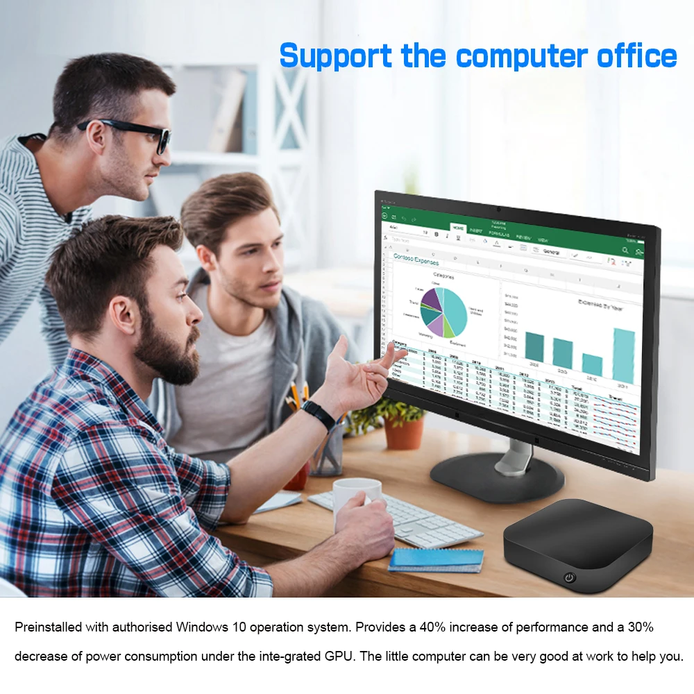 Мини-компьютер T8U Windows 10 4K Intel X5-Z8350 4 ГБ 64 USB 3 0 двойной Wi-Fi BT4.0 RJ45 1000 м LAN WIN10