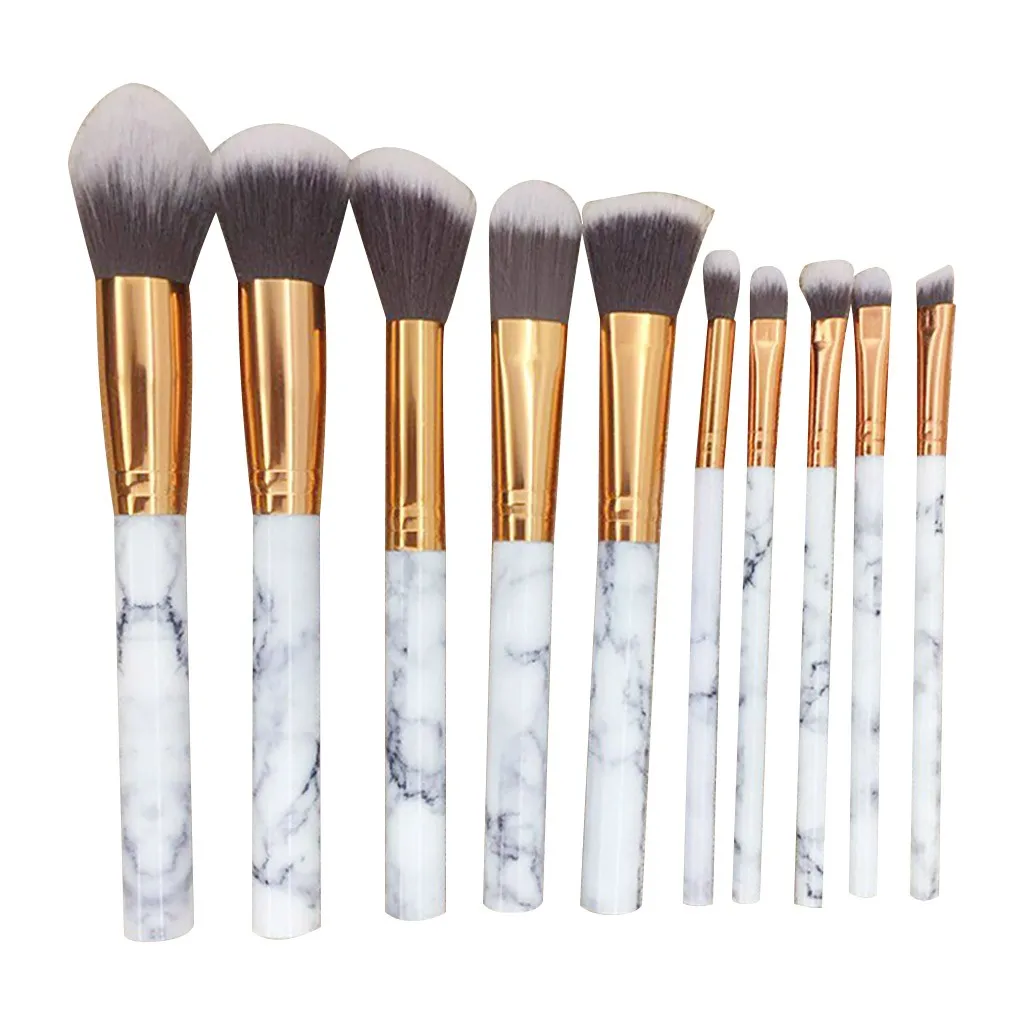 10 шт. набор кистей для макияжа тональной основы пудры румян теней консилера губ