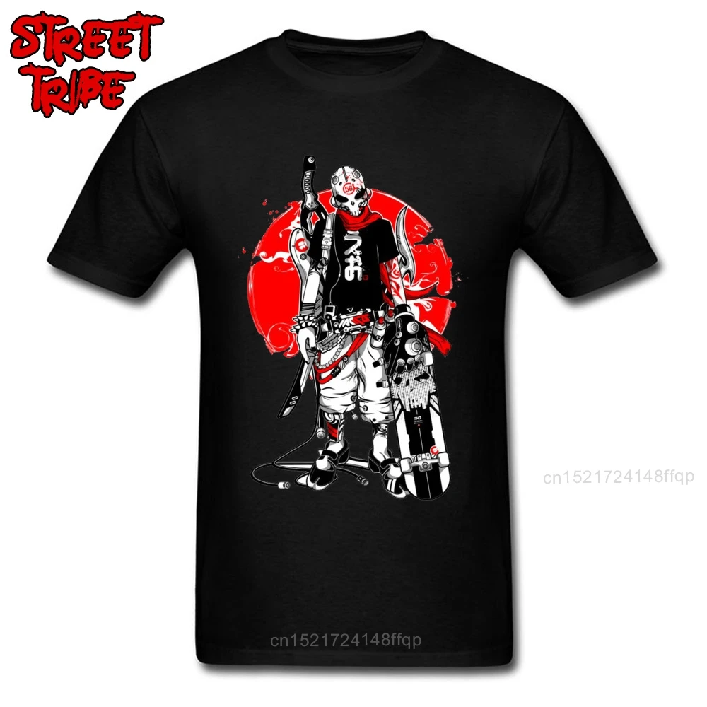 Футболка мужская с рисунком скейтборда хлопковая тенниска в японском стиле