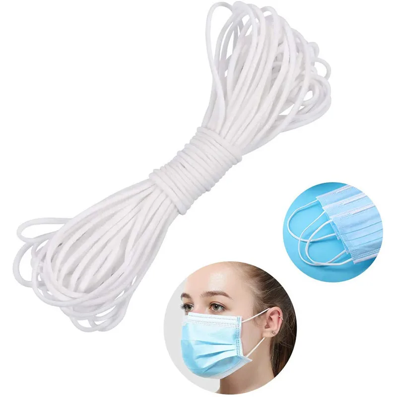 Маска эластичная веревка 3 мм Круглый белая повязка 5 Плоская пояс для ручной