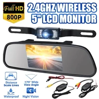 5 inch lcd monitor mirror wireless car rear view backup camera hd display auto dvr car reverse camera parking reverse kit