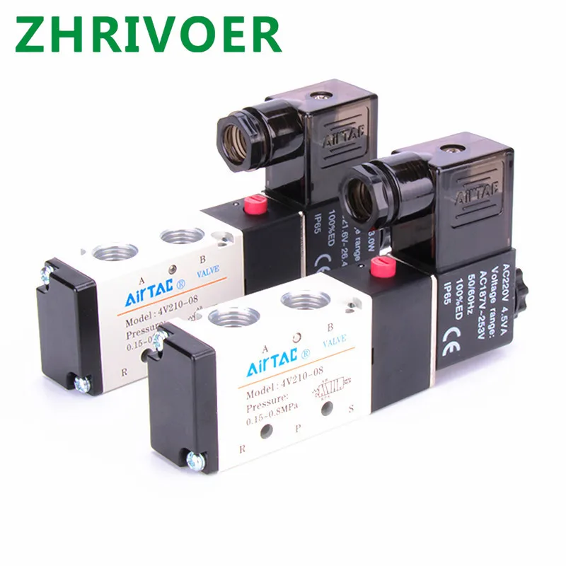 5-позиционный 2-позиционный Электрический электромагнитный клапан 4V210 1/8 &quot1/4&quot