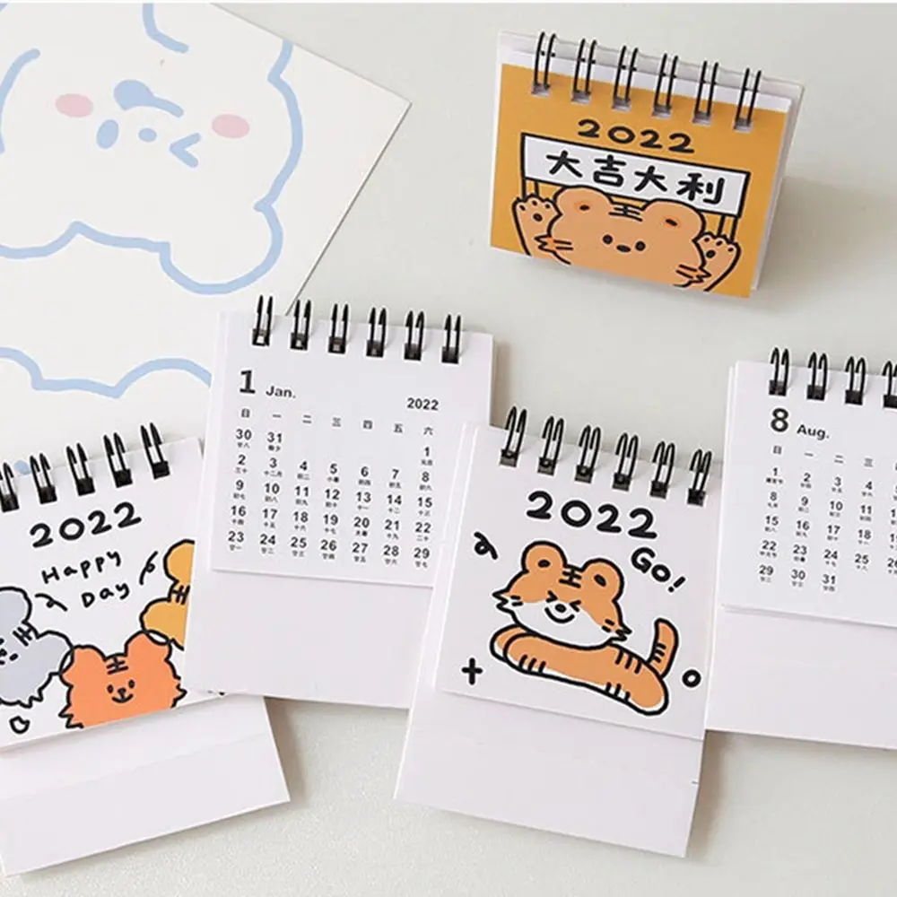 

Двойной ежедневник, еженедельный, ежемесячный, креативный миниатюрный календарь, календарь 2022, милое, кавайное украшение для стола