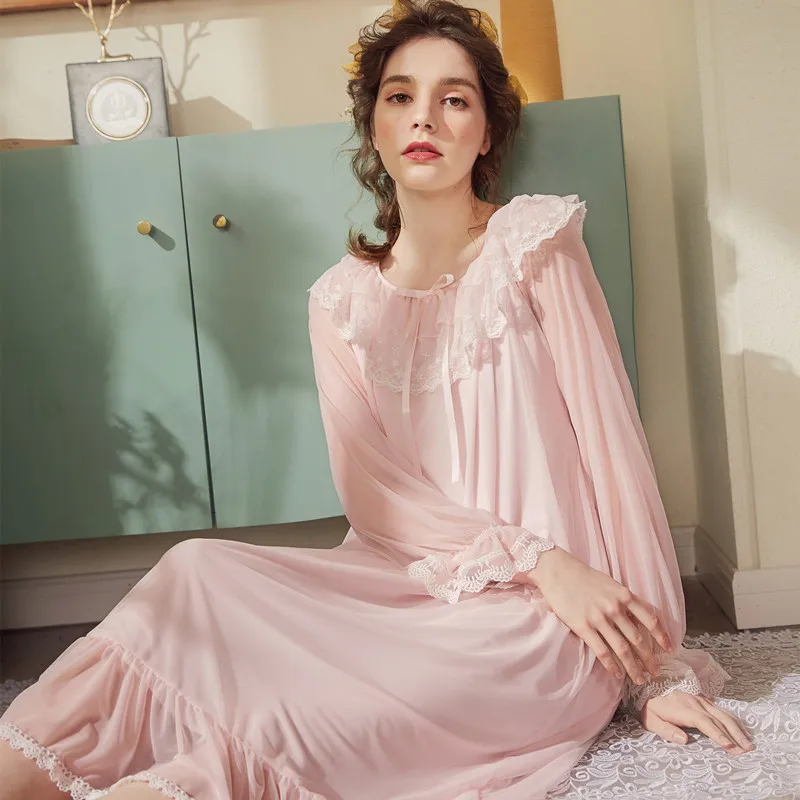 Женское платье для сна Новая Винтажная кружевная пикантная ночная рубашка
