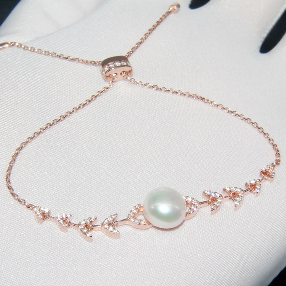 New Fashion High Quality Romantic CZ Crystal Petal Bracelet Natural Freshwater Pearl Women's Jewelry | Украшения и аксессуары