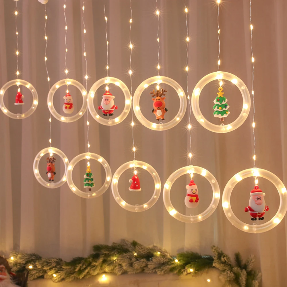 

Christmas Decoration LED String Lights Garland Holiday New Year Lights Santa Door Wall Hanging Home Decoration Accessories
