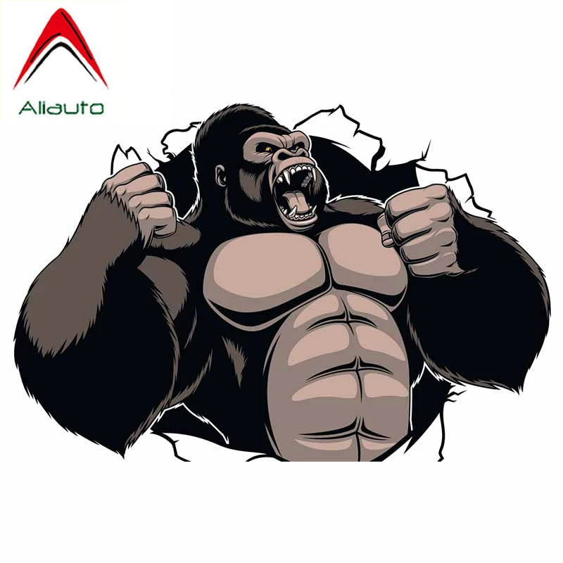 

13 см X 9 см для мультфильм Горилла автомобиль наклейки бампер наклейки для ветрового стекла украшения Водонепроницаемый защита от солнечных...