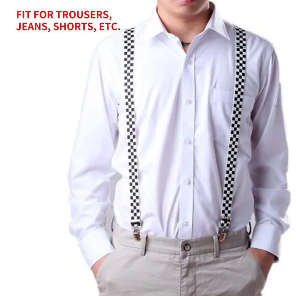 

Adjustable Elasticated Adult Suspender Straps Unisex Women Men Y Shape Elastic Clip-on Suspenders 3 Clip Pants Braces