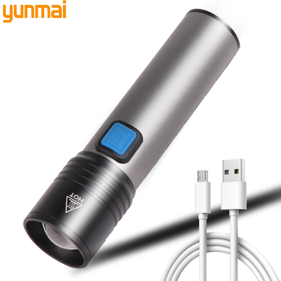 

Zoomable Torch Usb Rechargeable Powerbank Lantern Aluminum Alloy For Camping XM-L T6 Led Flashlight Built in 18650 Battery