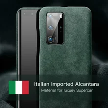 YMW Italian Alcantara Case for Huawei P40 Pro Plus + Fashion Luxury Artificial Leather Business Phone Cases for P40 Pro Cover