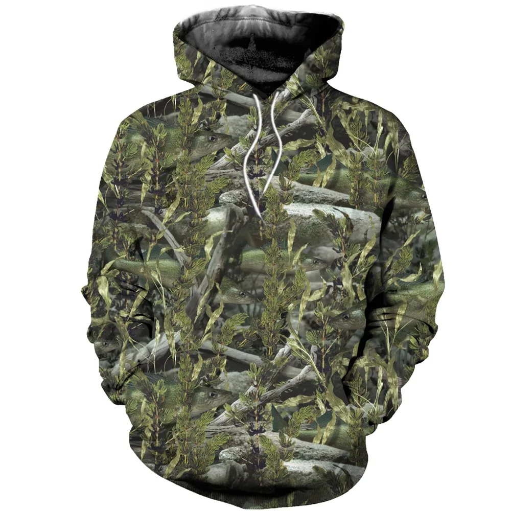 

3D Hoodies Men Women Outdoor Fishing Camping Hunting Clothing Unisex Hooded Coats Top Spring And Autumn Maple Leaves Camouflage