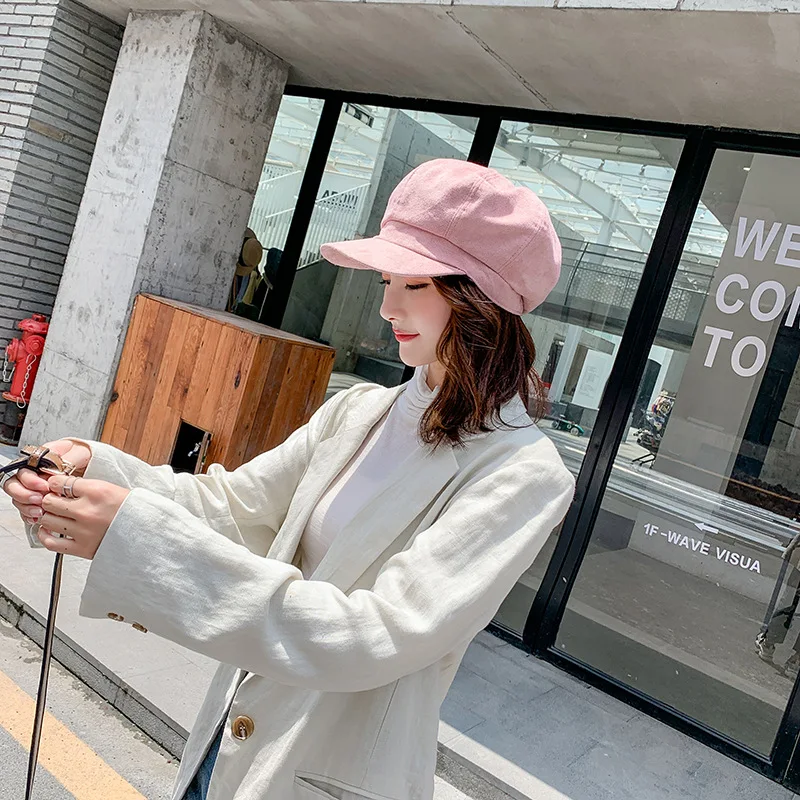 Женская шапка новая трендовая однотонная модная короткая Осень-зима 2019 теплая в